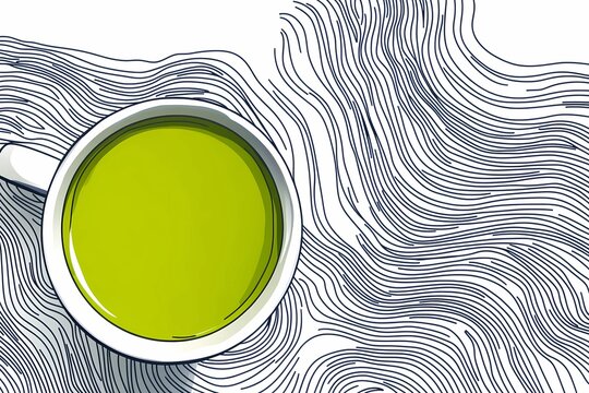 An image of green tea on a stock-style background, suitable for microstocks and graphic projects.