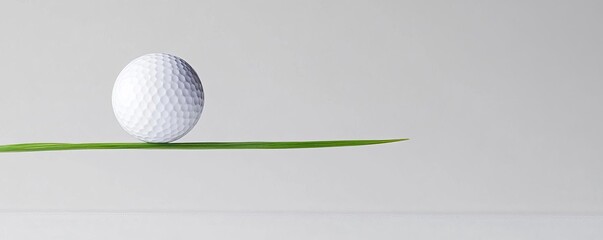 Golf ball balanced on a thin blade of grass, representing the delicate balance of precision