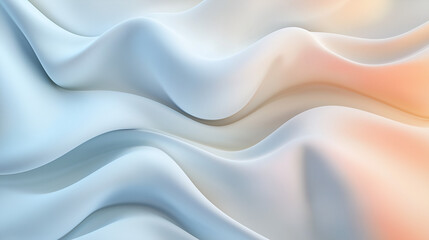 Obraz premium Smooth abstract waves in soft blue and peach hues, creating a fluid and calming background, ideal for modern, minimalistic, or artistic designs.