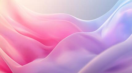 Fototapeta premium Soft pastel abstract waves in pink and purple tones flowing smoothly, creating a delicate and serene background, perfect for ethereal and dreamy designs.