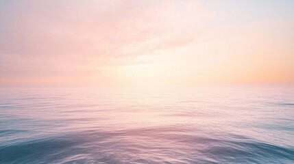 Obraz premium Dreamy pastel seascape with soft, flowing waves and warm sunset hues, evoking a sense of tranquility and serenity, perfect for nature or meditation-themed projects.