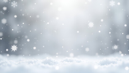 Fototapeta premium Snowfall in a tranquil winter landscape for seasonal design inspiration