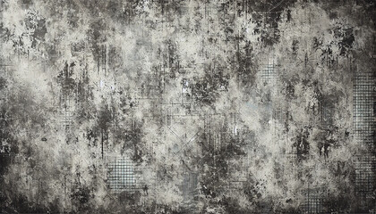 Obraz premium Weathered Surface with Abstract Markings and Rugged Texture. Industrial Background with Visible Wear and Depth for Urban or Industrial Use. AI-generated