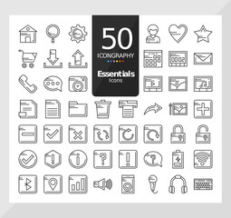 50 Icons Pack of Essentials Linear Set