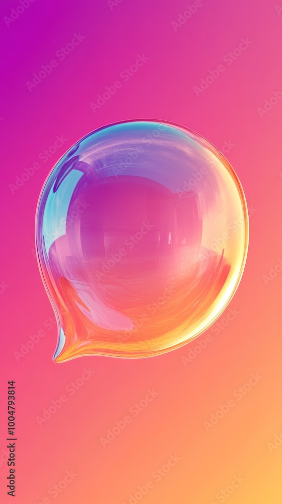 Poster Transparent bubble on colorful gradient background