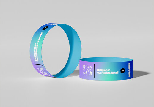  Two Paper Wristbands Mockup
