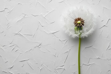 delicate dandelion on a pristine white background symbolizing grief and remembrance conveying a sense of loss and support evoking emotions tied to condolence cards and funerals