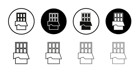 Chocolate icon Collection of flat thin outline vector