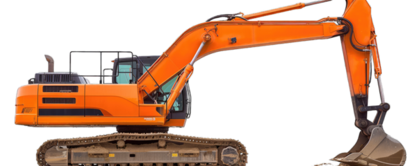 A yellow excavator machine