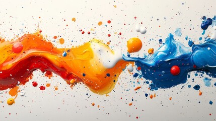 vibrant splashes of orange, yellow, and blue