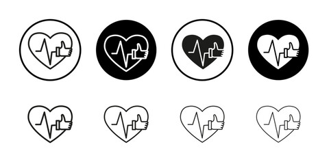 Good health icon Collection of flat thin outline vector