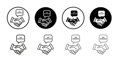 Fototapeta premium Handshaking icon Collection of flat thin outline vector