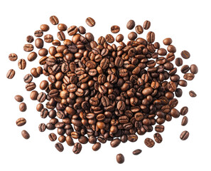 Naklejka premium coffee beans isolated on white background, PNG, Transparent