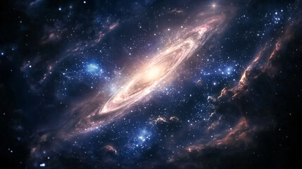 Obraz premium A cosmic space background featuring stars and galaxies, ideal for science fiction themes.