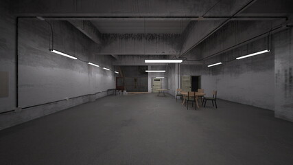 地下倉庫　3DCGレンダリング