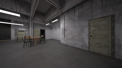 地下倉庫　3DCGレンダリング