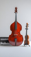 Naklejka premium Beautifully Arranged Group of Musical Instruments in Vibrant Display photo