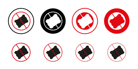 No pillow sign Collection of flat thin outline vector