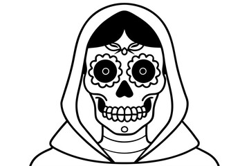Fototapeta premium Day of the Dead Vector Illustration, Clipart, Cartoons, Line Art Graphics Design, Day of the Dead vector graphics clipart, cartoons, and line art designs for digital use
