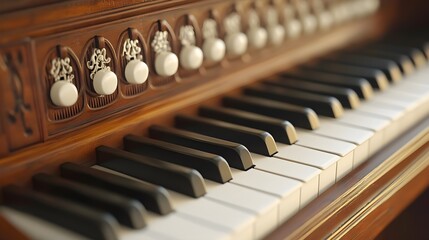 Intricate Details of Pipe Organ Highlighted in Dramatic Angle photo