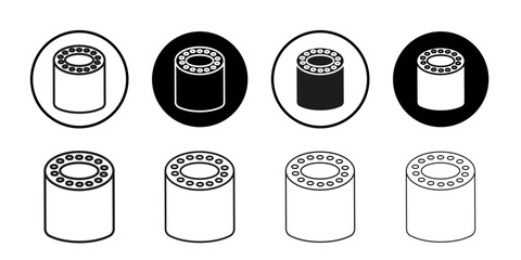 Oil filter icon Collection of flat thin outline vector