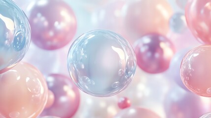 Fototapeta premium Close up of iridescent, transparent orbs.