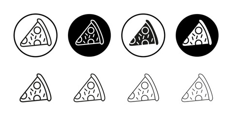 Naklejka premium Pizza icon Collection of flat thin outline vector
