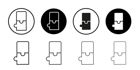 Puzzle icon Collection of flat thin outline vector