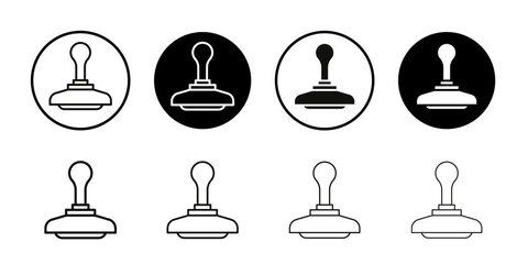 Rubber stamp icon Collection of flat thin outline vector