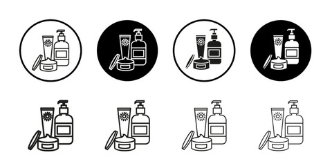 Skincare icon Collection of flat thin outline vector
