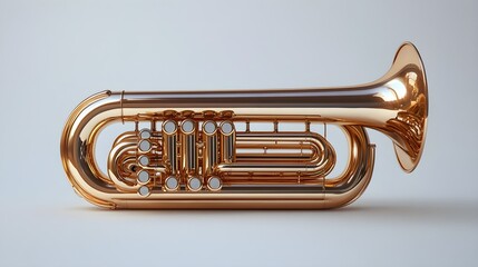 Obraz premium Wessex Tuba Musical Instrument High Detail Close Up with Polished Surface photo