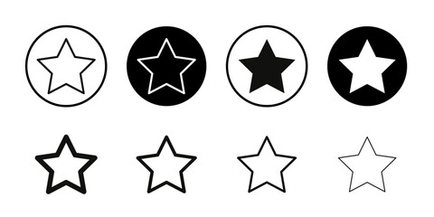 Star icon Collection of flat thin outline vector