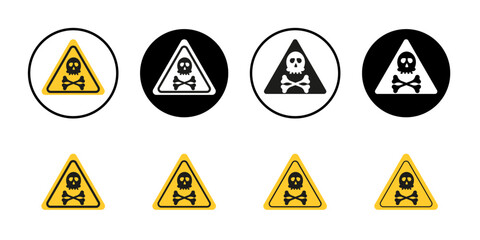 Toxic sign Collection of flat thin outline vector