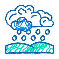 rainy weather doodle icon sketch vector. rainy weather sign. isolated symbol illustration