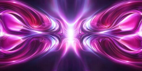 Obraz premium Purple symmetric light waves — glossy futuristic abstract energy