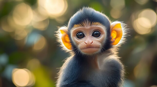 Exquisite Portrait of the Rare Red-Shanked Douc Langur: Vietnam's Endemic and Endangered Primate Thriving in the Lush Tropical Forests of Danang