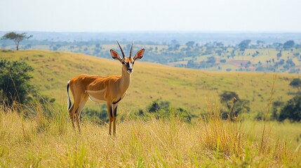 Exploring the Beauty and Habitat of the Cape Bushbuck (Tragelaphus sylvaticus): A Medium-Sized Antelope Thriving in the Bushlands of Uganda, Africa