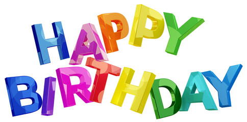 Happy Birthday symbol icon as bold-letters, font-weight:bold, from color blue to color green