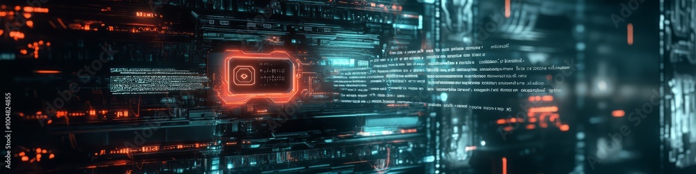 Poster digital matrix: abstract cyberpunk data stream