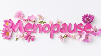 menopause word written on. menopause text, menopause concept