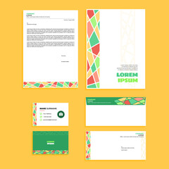 Naklejka premium Abstract Geometric Rounded Office Stationery Equipment Set Design