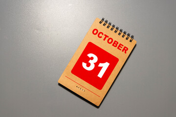 October 31st. Image of October 31 wooden color calendar
