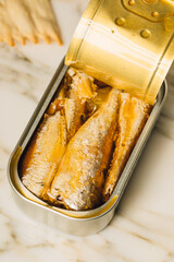 sardines in a tin can