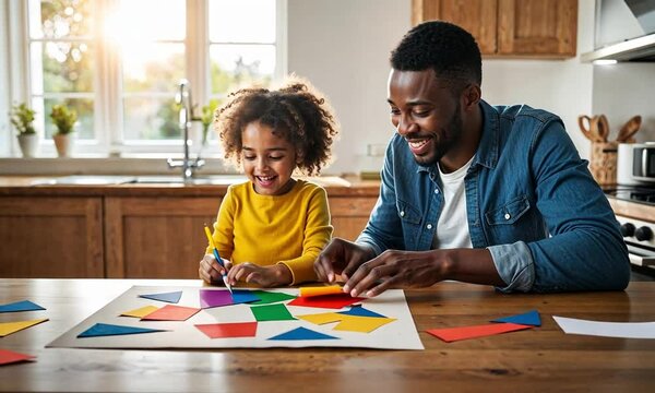 parent and child folding papper