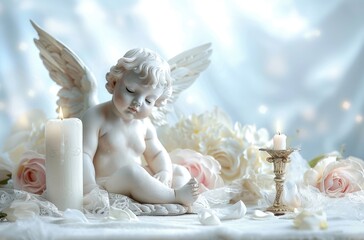 Topic divine ceremony: child baptism in church, infant christening, revered catholic observance connecting with god, sacred traditions, Christian rites, faithfully adhering to god's holy ordinances.