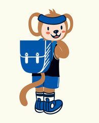 Sporty College Monkey for Kids