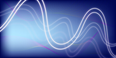 Abstract modern energy white light line flowing technology wave line colorful glowing shiny lines effect vector background. Can with use for banner, poster, background design.