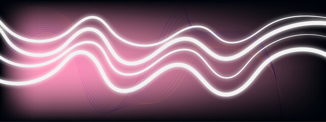 Abstract blue and drack black energy white light wave line background design. High speed light effect technology glowing shiny lines effect dynamic motion background with energy stream.