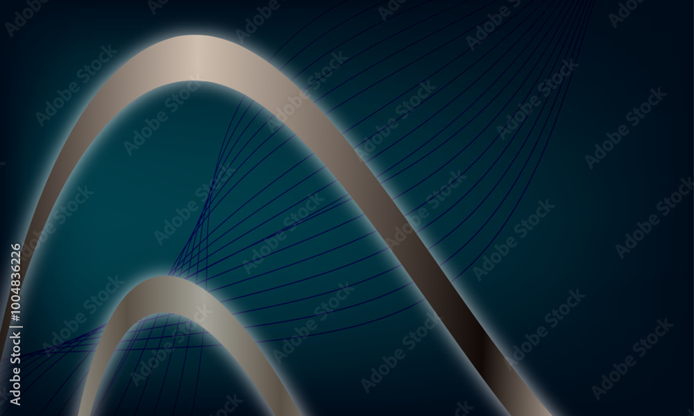 Poster abstract blue and drack black energy white light wave line background design. high speed light effec
