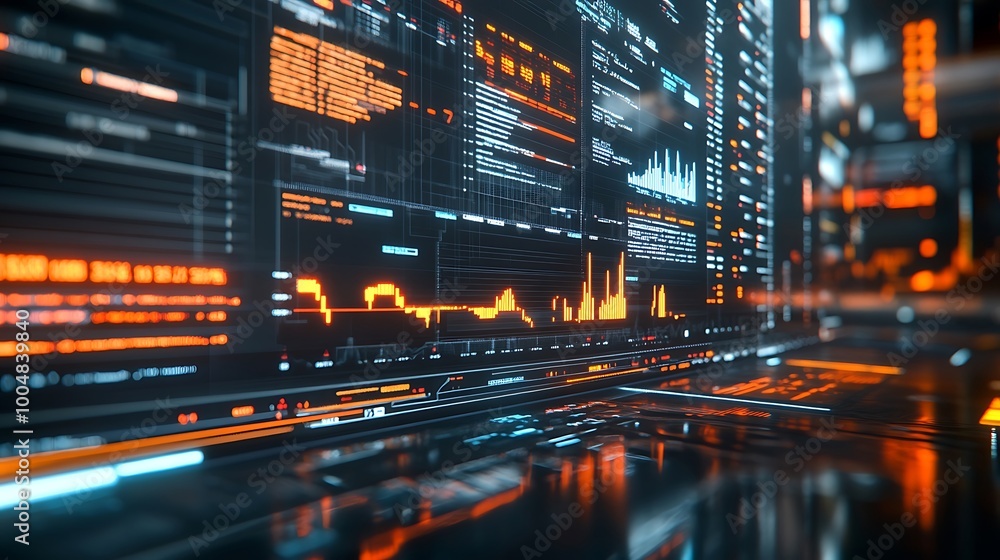 Poster cutting-edge futuristic dashboard presenting comprehensive digital analytics and insights visually
